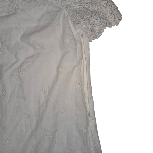 Sundance Imperial Ivory Eyelet Shift Dress Size Small 100% Cotton Lined READ - Picture 11 of 16